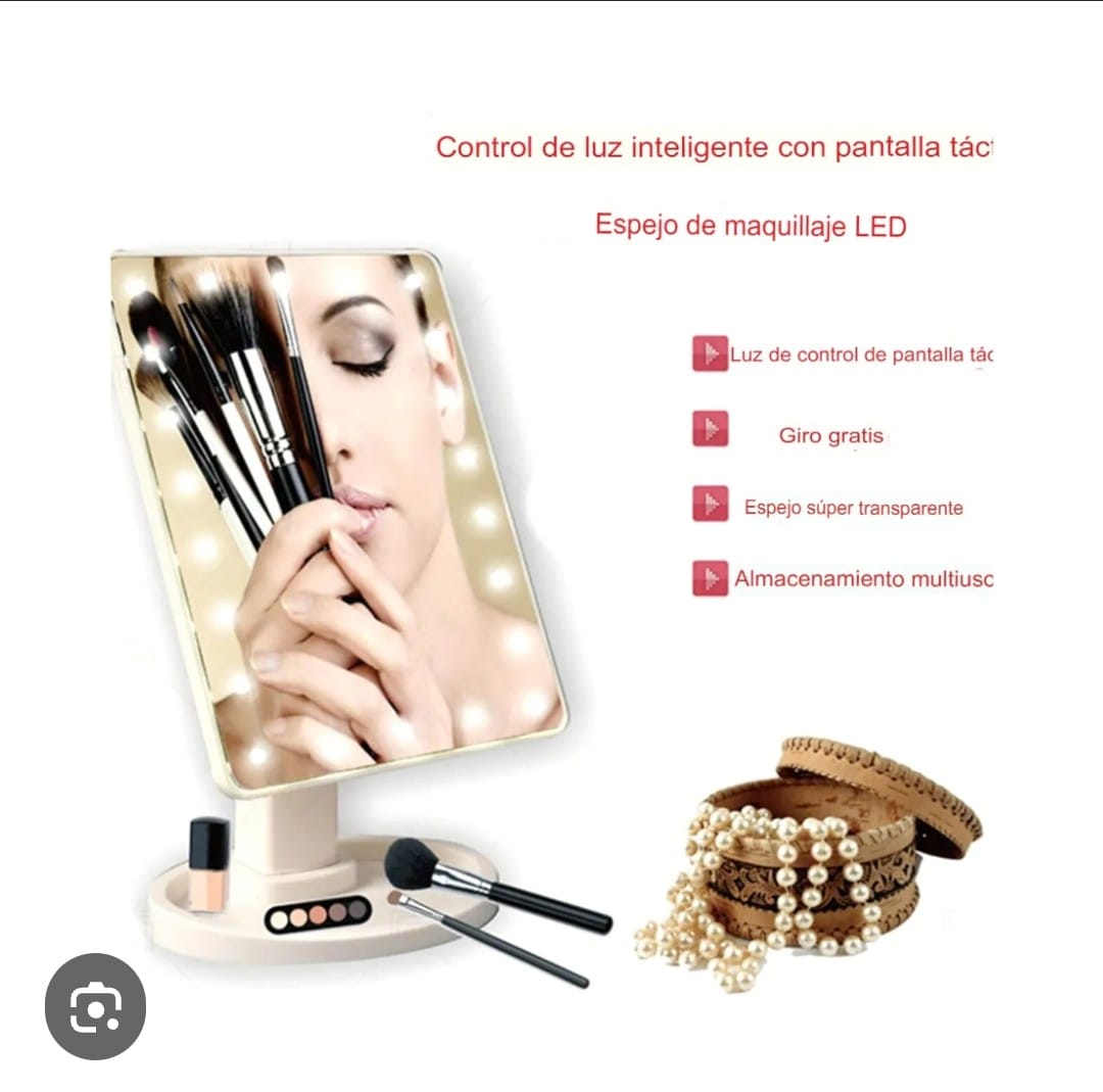 Espejo de Maquillaje 360° con 22 luces